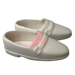Vintage Barbie Shoes for Ken: White Dress Loafers, & Taiwan Made, 80's